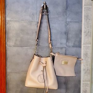 Pink bucket bag with pouch Valentino by Mario Valentino